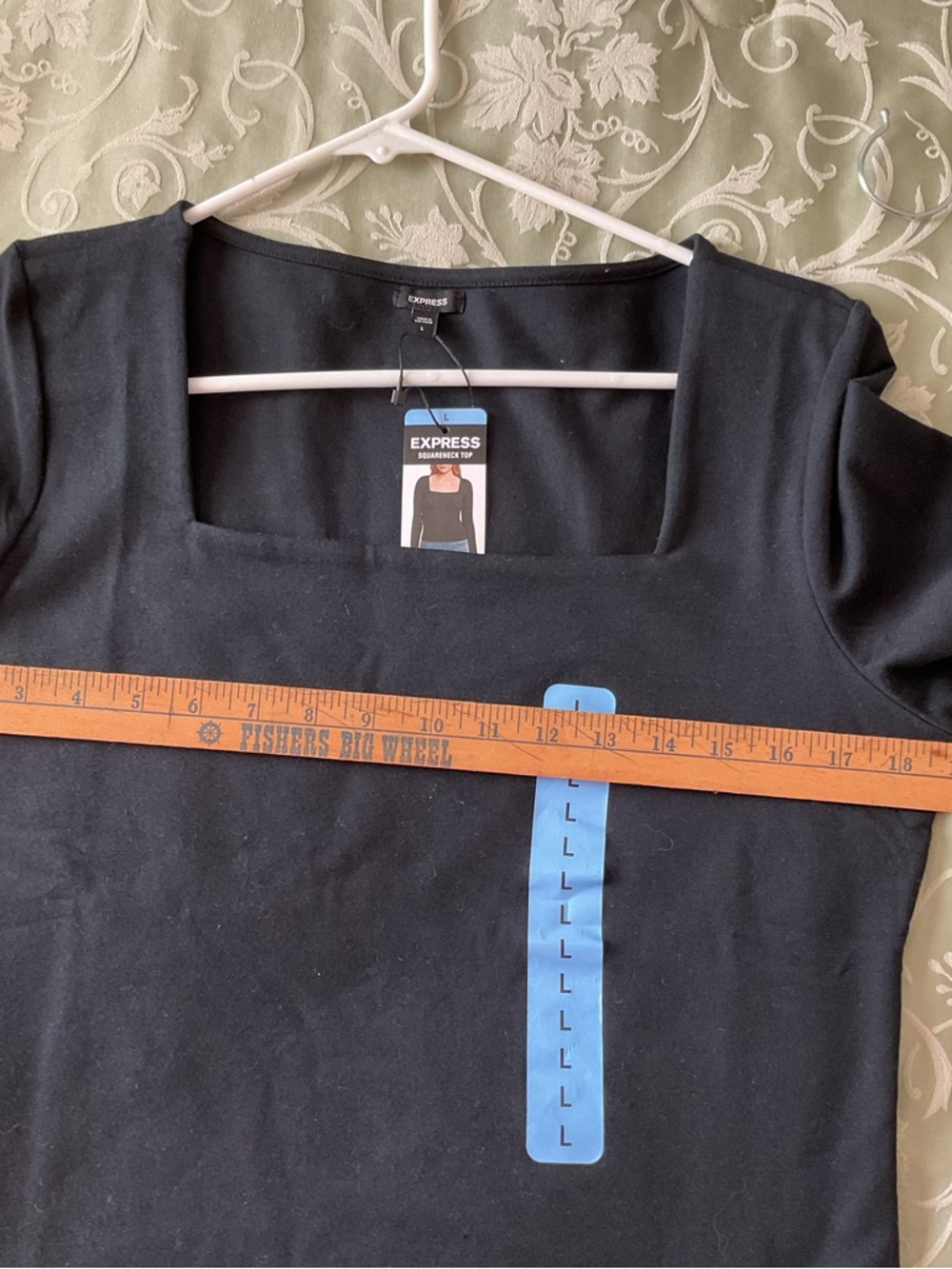 Express Black Squareneck Long Sleeve Top